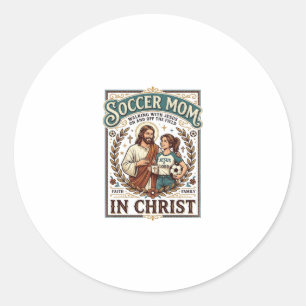 Jesus Volleybal Softbal Voetbal Vintage T-shirt Ch Ronde Sticker