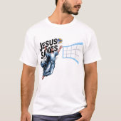 Jesus Volleyball redt Christelijk geloof T-shirt (Voorkant)
