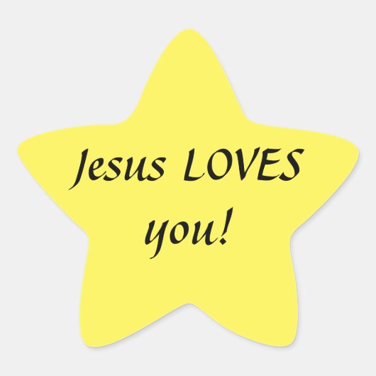 Jésus VOUS aime ! Autocollants étoile (Devant)