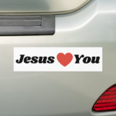 JESUS VOUS AIME Bumper Sticker (En voiture)