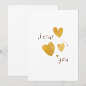 Jésus vous aime. Carte d'invitation annonce (Devant / Derrière)