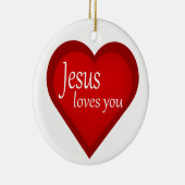 Jésus Vous Aime Coeur Ornement Affirmatif (Droite)