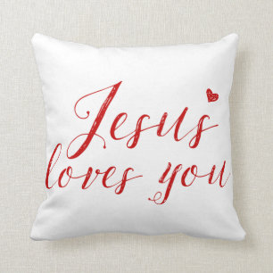 Jésus vous aime coussin de logo