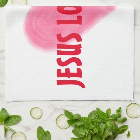 JESUS VOUS AIME Cuisine Serviette (Plié)