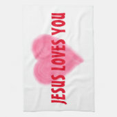 JESUS VOUS AIME Cuisine Serviette (Vertical)