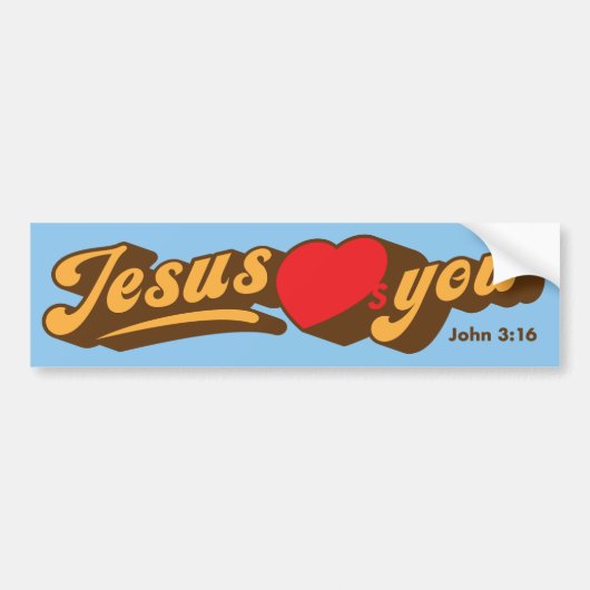 Jésus Vous Aime Sticker (Devant)