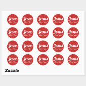Jesus Vous Aime Sticker Rond Classique (Feuille)