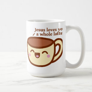 Jésus vous aime une tasse entière de Latte