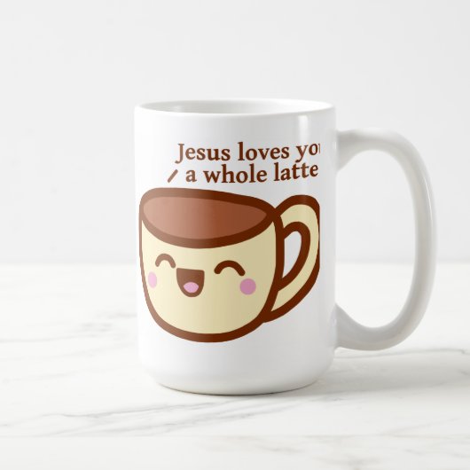 Jésus vous aime une tasse entière de Latte (Droite)