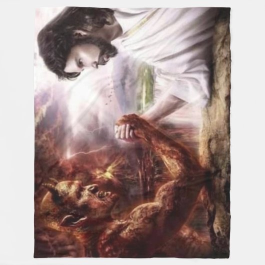 JESUS VS de DEVIL Fleece Deken (Voorkant)