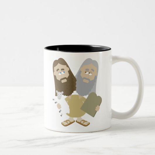 Jesus vs Moses Tweekleurige Koffiemok (Rechts)