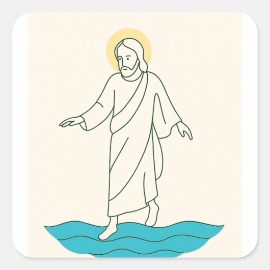 Jesus Walking on Water Sticker (Devant)
