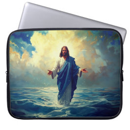 Jesus Walks on Water Laptop Case