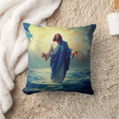 Jesus Walks on Water Throw Pillow Kussen (Deken)