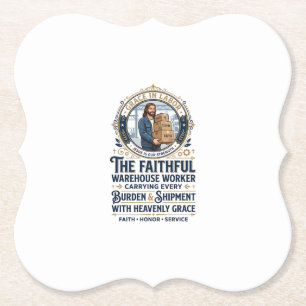 Jesus Warehouse Logistiek Grafisch T-shirt Christe Kartonnen Onderzetters