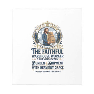 Jesus Warehouse Logistiek Grafisch T-shirt Christe Notitieblok