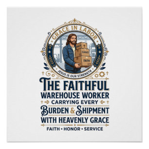 Jesus Warehouse Logistiek Grafisch T-shirt Christe Perfect Poster