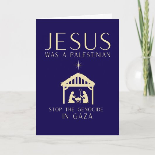 Jesus Was A Palestinian Christmas Custom Message Kaart (Voorkant)