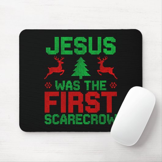 Jesus Was The First-ecrow Reindeer Ugly Sweater Xm Muismat (Met muis)