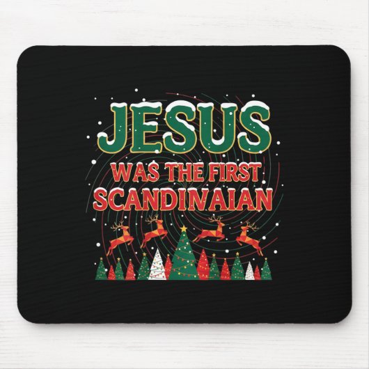 Jesus Was The First Ecrow Ugly Sweater Style Muismat (Voorkant)