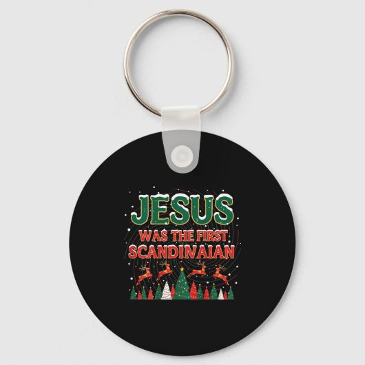 Jesus Was The First Ecrow Ugly Sweater Style  Sleutelhanger (Voorkant)