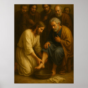 Jesus wast de voeten van de discipelen™ LDS-kunstp Poster