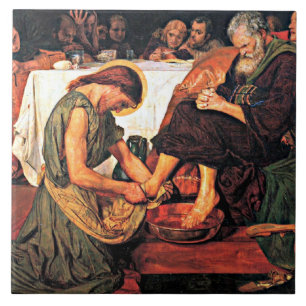 Jesus wast de voeten van Petrus (2) Tegeltje