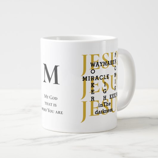 Jesus Waymaker Monogram Christian Coffee Mug (Devant droit)