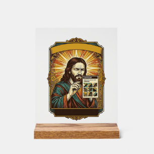 Jesus Wazige Trap Captcha Test Tech Beveiliging Hu Acryl Bord