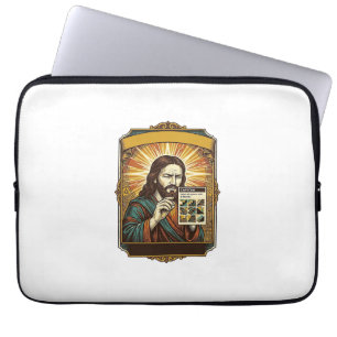 Jesus Wazige Trap Captcha Test Tech Beveiliging Hu Laptop Sleeve