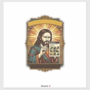 Jesus Wazige Trap Captcha Test Tech Beveiliging Hu Sticker