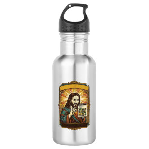 Jesus Wazige Trap Captcha Test Tech Beveiliging Hu Waterfles