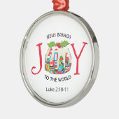 JESUS | WERELDWIJD TOEGEWEZEN | CHRISTELIJK | Kers Metalen Ornament (Links)