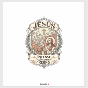 Jesus Wierook Gebed Stijgend Jesus Wierook Gebed R Sticker