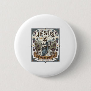 Jesus Wijngaard Wijnstok Jesus Wijngaard Wijnstok  Ronde Button 5,7 Cm