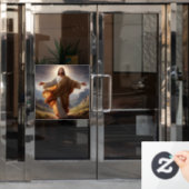 Jesus Window Cling Raamsticker (Kantoordeur)