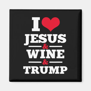 Jesus Wine Trump Religieus Christelijk Geloof Mam Magneet