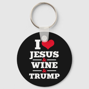 Jesus Wine Trump Religieus Christelijk Geloof Mam Sleutelhanger