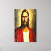 Jesus  wit en rood outfit vervaging canvas afdruk (Voorkant)