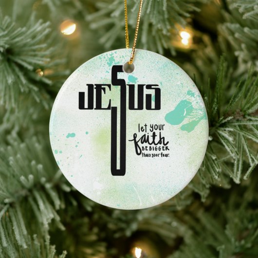 Jesus Word Art Keramisch Ornament (Boom)