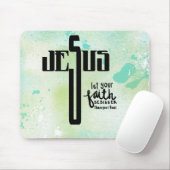 Jesus Word Art Muismat (Met muis)