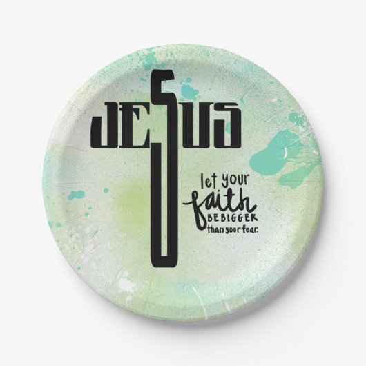 Jesus Word Art Papieren Bordje (Voorkant)