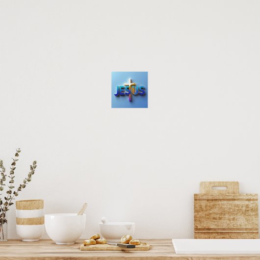 Jesus Word Poster | AI design Matte Wall Art Print (Keuken)