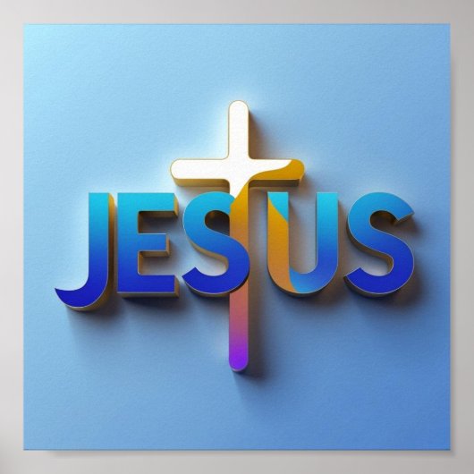 Jesus Word Poster | AI design Matte Wall Art Print (Voorkant)