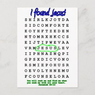 Jesus Word Search Puzzle Briefkaart