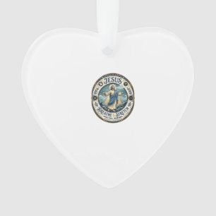 Jesus zachte beweging wellness shirt op geloof geb ornament