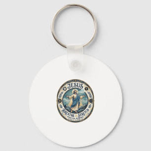 Jesus zachte beweging wellness shirt op geloof geb sleutelhanger