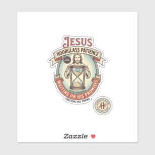 Jesus Zandloper Geduld Jesus Zandloper Geduld  Sticker