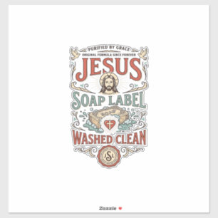 Jesus Zeep Label Gewassen Schoon Jezus Zeep Gewass