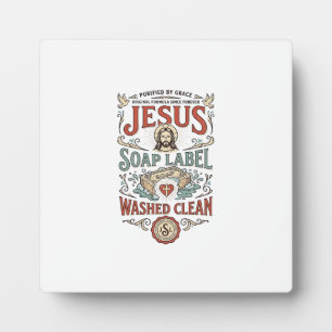 Jesus Zeep Label Gewassen Schoon Jezus Zeep Gewass Fotoplaat